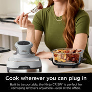 SharkNinja FN100WH Ninja Crispi Cooking System Portable PowerPod 4-Qt & 5-Cup TempWare Glass Containers & 2 Storage Lids