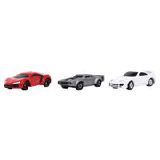 Jada Toys Fast & Furious Nano Hollywood Rides 3-Pack Die-Cast Cars, Toyota Supra, Lykan Hypersport, Ice Charger, Red, 1.65 in, JAD32482