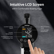 Inkbird CharMeter SSV-102-W Sous Vide Cooker, 1000W Immersion Circulator with 2.4G WiFi, Black/Silver