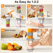 HoninJoy Portable Blender, Compact Personal Blender for-Smoothies, Shakes, Food Prep, and Frozen Blending, 20-oz.