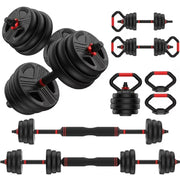 UPGO 70lbs Free Weight Set with Connector, 6 in1 Dumbbells Set Used as Barbell, Kettlebells, Push up Stand