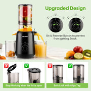 Inkbird ISJ-01 Juicer Machine, Cold Press Juicer with Wide Mouth Feed Chute and Pre-cutter
