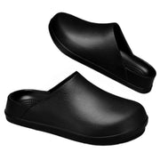 GlowHorizon Unisex Chef Shoes, Anti Slip, Waterproof, Closed Toe, Slip On Clogs, Black, Medium Width, Sizes 5.5-6.5 US