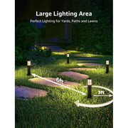 SUNVIE Low Voltage Pathway Lights 8-Pack, 3W LED, 150 Lumens, 3000K Warm White, Aluminum Bollard Landscape Lighting, Black Finish, LYAWB0308C