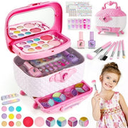 Freecat Kids Makeup Kit, Non-Toxic Washable Pretend Play Cosmetic Set, 35 Pieces for Girls Ages 3-12