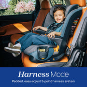 Chicco MyFit Zip Harness + Booster Car Seat, 2-in-1 Convertible, DuoGuard Side-Impact Protection, Nightfall, Adjustable Headrest and Recline