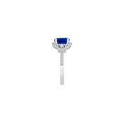 Unbranded Oval Tanzanite Ring with Diamonds in 14k White Gold (Extraordinary Gemstone)