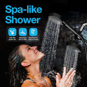 BLACK+DECKER 5-Setting Dual Handheld and Rainfall Shower Head with Anti-Clog Nozzles, 60in Stainless Steel Hose, Chrome BD0029