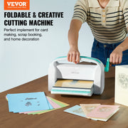 VEVOR Manual Die Cutting & Embossing Machine, 9 Inch Opening, Foldable Portable Scrapbooking Kit with Embossing Pad, Cutting Pads, Dies, Cardstocks, Metal Construction, 26041-NKIT