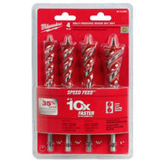 Milwaukee 48-13-0400 Bit Wood Speed Feed Set (4-Piece)