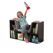 KidKraft 14231 Bookcase with Reading Nook Toy, Espresso