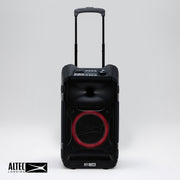 Altec Lansing Sonic Boom 120 Portable Bluetooth Party Speaker, 120W Peak Power, IP67 Waterproof, Multicolor LED Lights, Wheels and Handle, Black