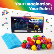 Power Your Fun Forts Construction Set, 90-Piece Glow in the Dark Building Kit with Stickers for Kids 4+