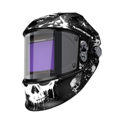 ARCCAPTAIN Auto Darkening Welding Helmet, 180 Panoramic View, 1/1/1/1 True Color Large Lens, 4 Arc Sensors, Solar Powered, Shade 4-13, Blue