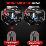 Ruzorbolt Tough 21V Cordless Ratchet Wrench 3/8, Brushless Motor, 88 Ft-lbs Torque, 2x 2.0Ah Batteries, 500 RPM, LED Light, 9-Piece Set DC5129AS-W