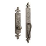 Signature Hardware 441505 Cousteau Solid Bronze Full Plate Dummy Door Handleset with Interior Knob, Antique Pewter