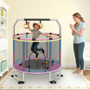 G TALECO GEAR GTG-001 Trampoline for Kids, Toddler Trampoline with Adjustable Gymnastics Bar & Toys, Indoor & Outdoor Round Small Trampoline Gift for Boys & Girls,  400lbs, Pink & Blue