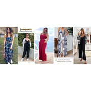 Fantaslook Womens Casual Sleeveless Spaghetti Strap Wide Leg Floral Jumpsuit with Pockets