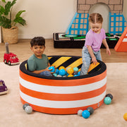 Battat Hop In Ball Pit Build City, Collapsible Foam Frame with 68 Crush-Resistant Balls, Machine-Washable Cover, Multicolor, Toddler Toy