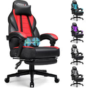 Waleaf Gaming Chair, Ergonomic Heavy Duty Design, Gamer Chair with Footrest and Lumbar Support, Red