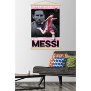 Trends International MLS Inter Miami CF - Lionel Messi 25 Wall Poster with Magnetic Frame, 22.375