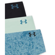 Under Armour Women's 3-Pack Pure Stretch No Show Thong Underwear, Enamel Blue Print, X-Large