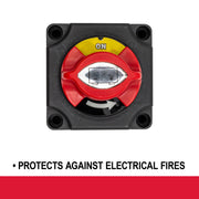 EverStart Battery Selector Disconnect Switch for Dual Battery, Heavy-Duty Stainless Steel with PVC Cover, On/Off Switch, Surface Mount, 5191-02041238