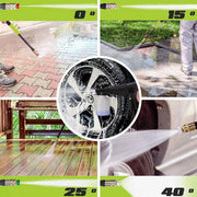 Tebru 2.4 GPM Power Washer Machine with Hose Reel, 32FT Hose