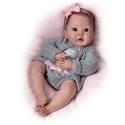 The Ashton-Drake Galleries So Truly Real Interactive Cooing Baby Doll by Sherry Miller, RealTouch Vinyl Skin, Fully Poseable, Cotton Outfit with Sweater, 03-02011-001