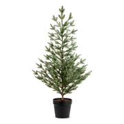 DEMDACO Forest Green Acrylic Artificial Potted Holiday Tree with Warm White Lights, 50 Inch, Classic Black Pot, 2020220682