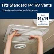 Camco Manufacturing RV Roof Vent Insulator with Reflective Surface, Three-Layer Thermal Protection, Foam Insulation, Fits 14-Inch Standard Vents, Multicolor