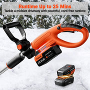 Voltask Cordless Snow Shovel, 24V 4.0Ah Battery, 13-Inch Clearing Width, 550W Brushless Motor, Patented Spiral Technology, Lightweight Ergonomic Design, Aerospace-Grade Materials