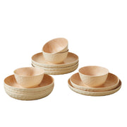 Better Homes & Gardens 28059373 12-Piece Bamboo Melamine Dinnerware Set Faux Brown Wood