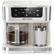 AIRMSEN 12-Cup Drip Coffee Maker with K Cup Combo, Programmable 1-4 Cup Setting, Ivory White
