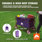 Ozark Trail TR-21830SP Multi-Purpose Big Bucket Cart, Purple Wagon, Purple