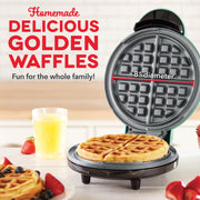 Dash 8 Express Waffle Maker, 1000W, CleanCoating Ceramic Nonstick, Aqua
