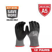 Milwaukee 48-73-7954B Cut Level 5 Winter Dipped Gloves, 2XL Gray (12-Pack)