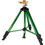 EB Esybol Impact Sprinkler on Tripod Base, Heavy-Duty Brass and Stainless Steel, 300 Degree Coverage, Adjustable Height 16-37 in, Green, SSQ-1