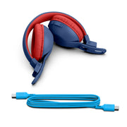 JLab JBuddies Studio 2 On-Ear Kids Wireless Headphones, Blue/Red