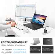 Coreykin Laptop Charger for Lenovo IdeaPad 330 and Flex 6-14 Series, 65W 45W Round Tip Power Supply, Black, 5.5 ft Cord, 65W BC-BK-ONE