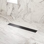 40 PATTERNED LINEAR SHOWER DRAIN - MATTE BLACK