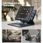 Dexnor Tablet Keyboard Case for iPad 11th A16 and 10th Generation, Ultra-Thin Magnetic Detachable Folio with Multi-Touch Trackpad, Backlit Keys, Black