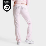 Juicy Couture OG Big Bling Womens Velour Track Pants, Soft Glow Pink, Medium, Polyester Spandex Blend, 110010762-697