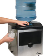Chard Stainless Steel Ice Maker with Water Dispenser, 33 lb Daily Capacity, Portable Countertop Unit, IM15SS