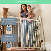 Summer Infant 33443Z Metal Banister & Stair Safety Pet and Baby Gate,31'-46' Wide,32.5' Tall,Install Banister to Banister or Wall or Wall to Wall in Doorway or Stairway, Banister and Hardware Mounts, Black