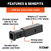 Curt Trailer Hitch Receiver Adapter, 2