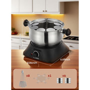FOHERE FD-05 Electric Fondue Set with 1500W Power Temperature Control, Silver