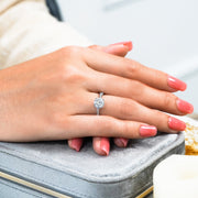 JeenMata RHJGJ708MSWRGmns 2 Carat Infinity Round Cut Moissanite Engagement Ring, 18K White Gold Plating, Solitaire, Size 7