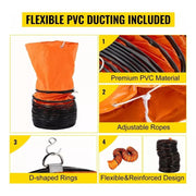 Vevor 44456 Industrial Extractor Fan Folding Duct 10 Mts