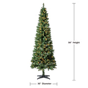 Holiday Time 7' Pre-Lit Brinkley Pine Green Artificial Christmas Tree with Warm White LED Lights